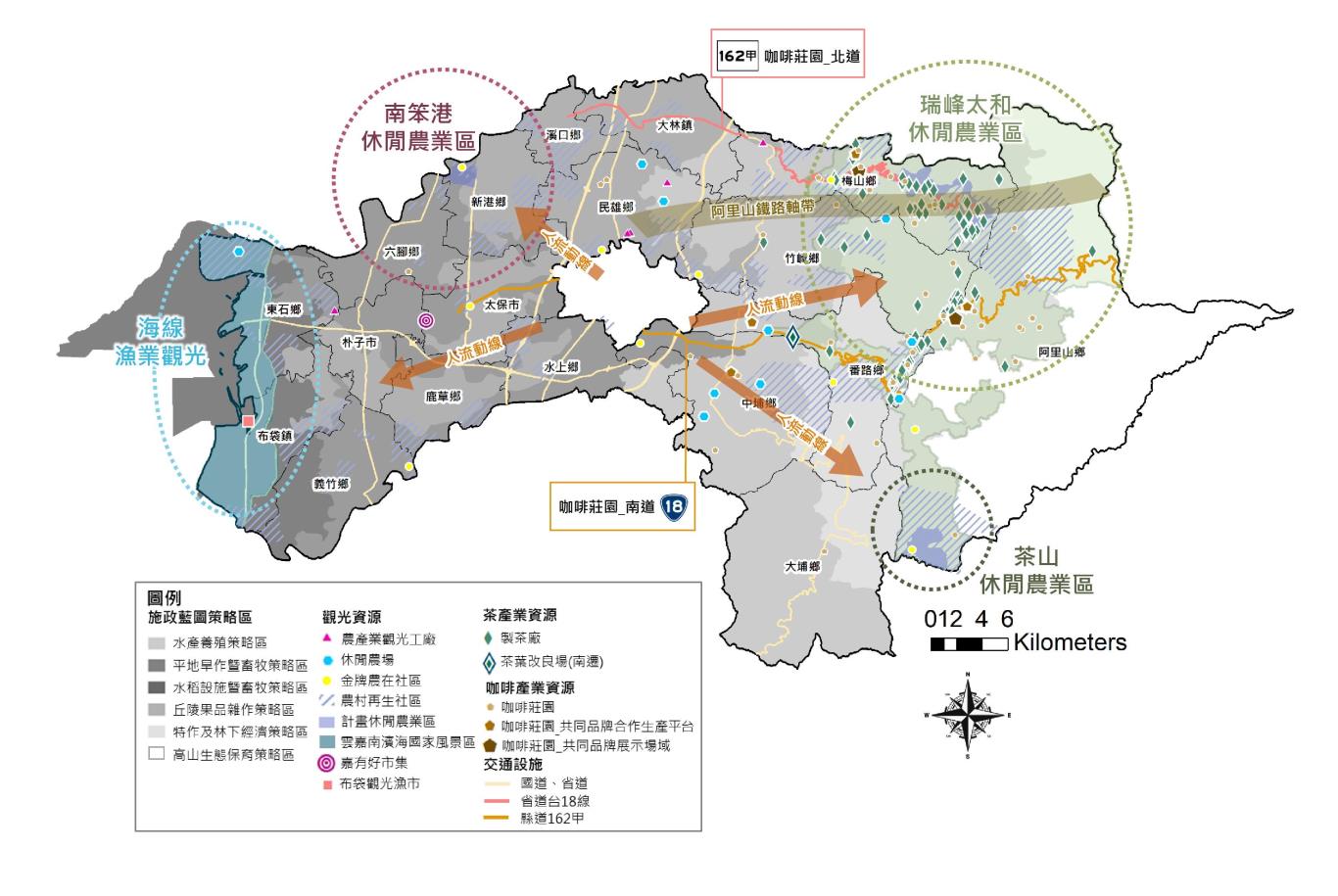 農地-嘉義多元農產業觀光空間規劃圖